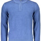 Blue Cotton Men Sweater