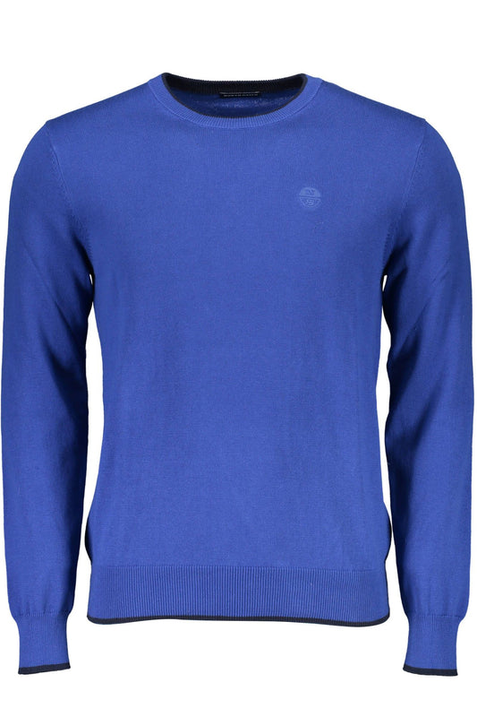 Blue Cotton Men Sweater