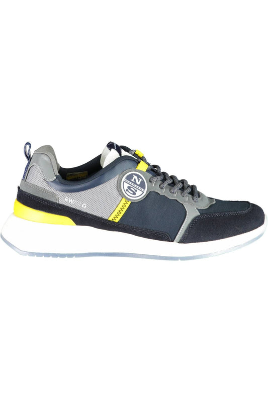 Blue Leather Men Sneaker