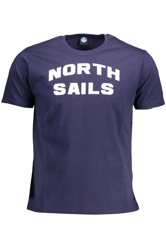 Blue Cotton Men T-Shirt