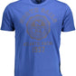 Blue Cotton Men T-Shirt