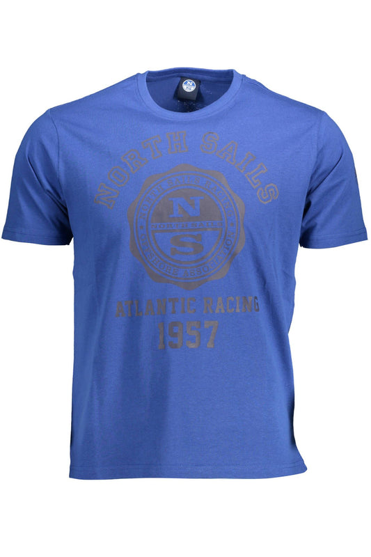 Blue Cotton Men T-Shirt