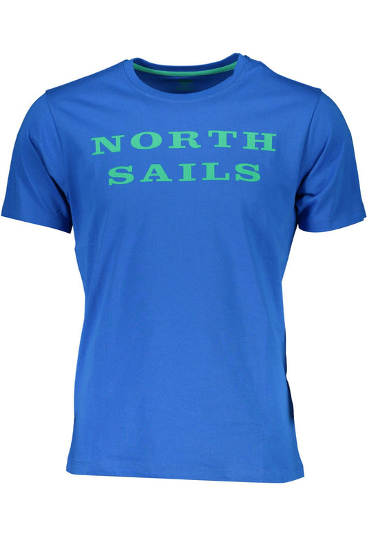 Blue Cotton Men T-Shirt