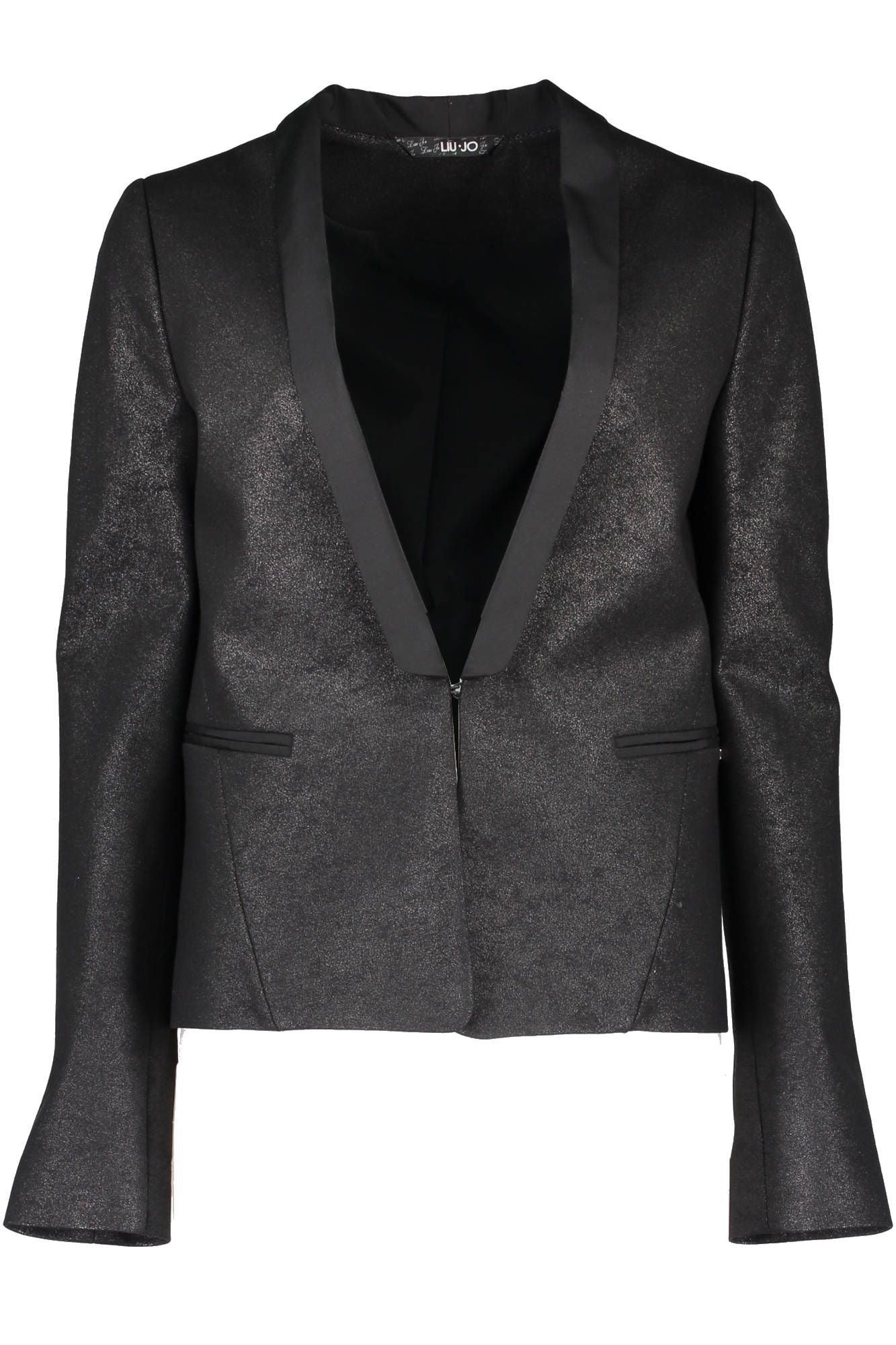Black Elastane Women Jacket