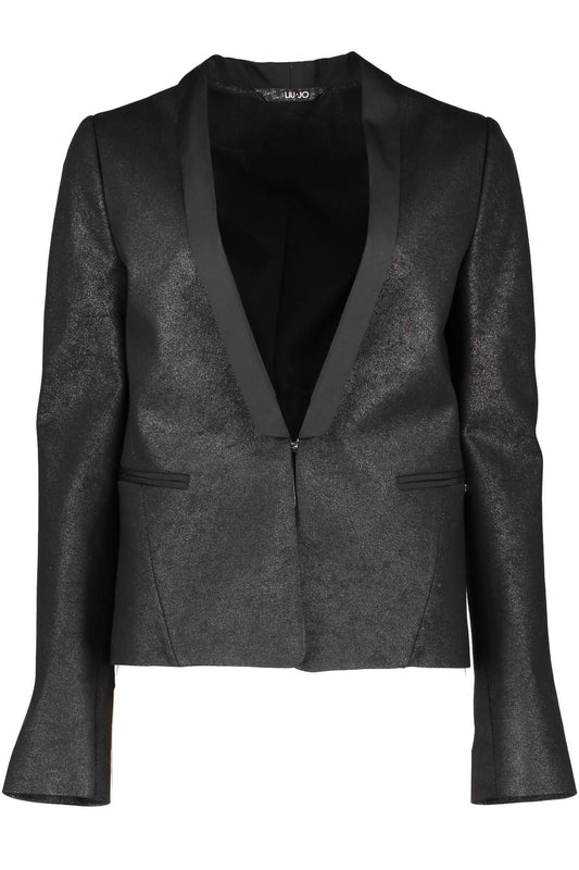 Black Elastane Women Jacket