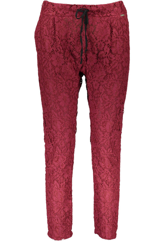 Red Cotton Women Trouser