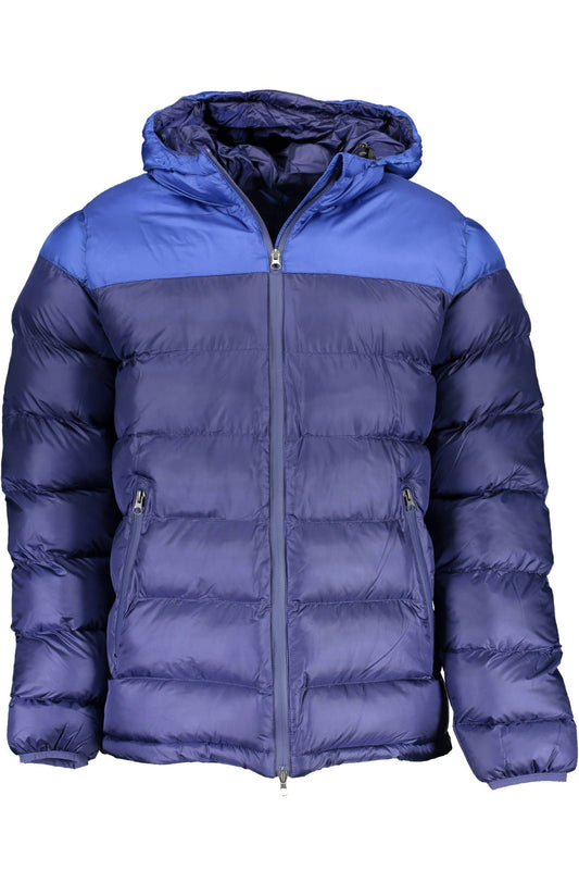 Blue Polyamide Men Jacket