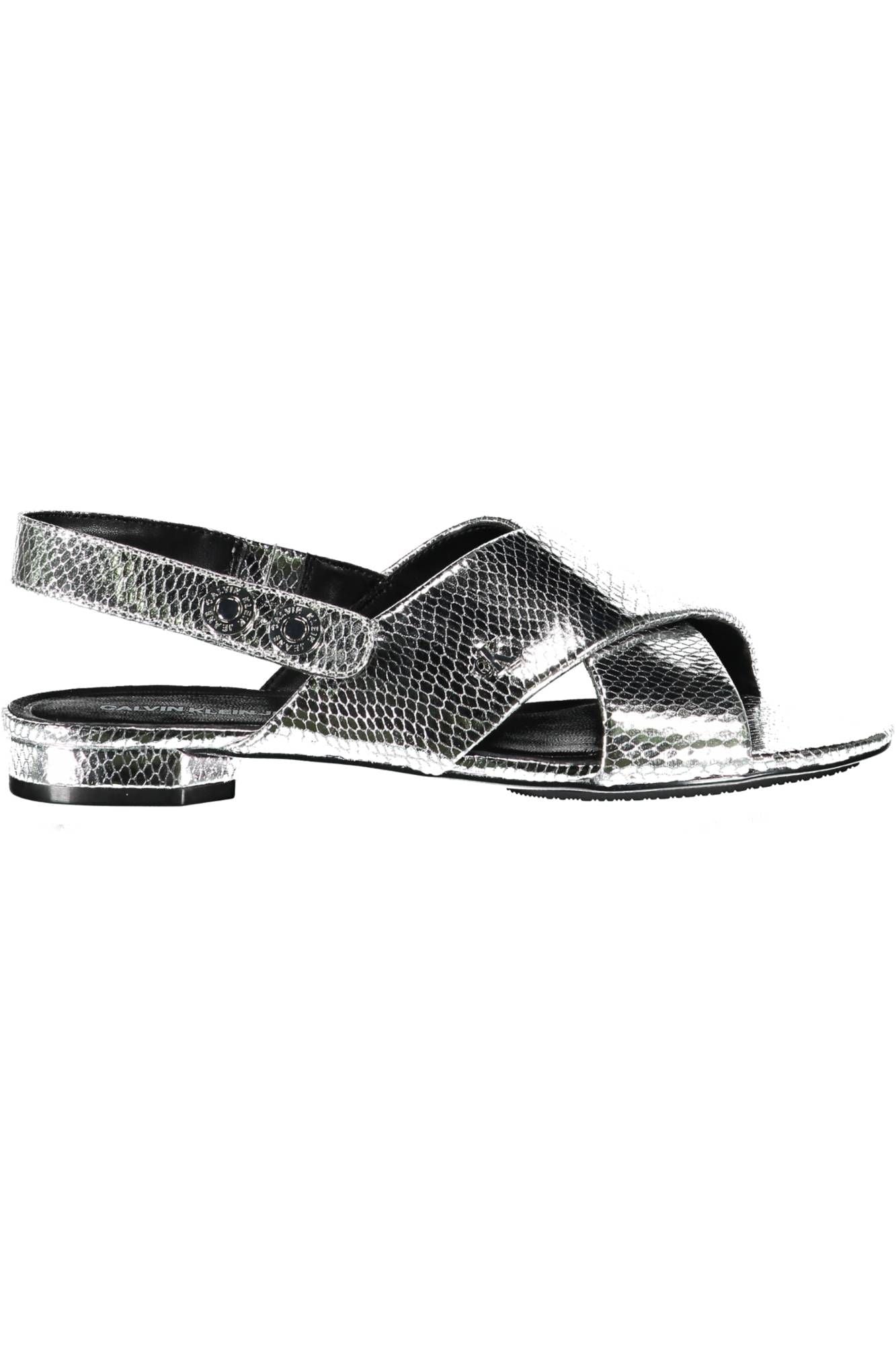 Silver Rubber Women Sandal