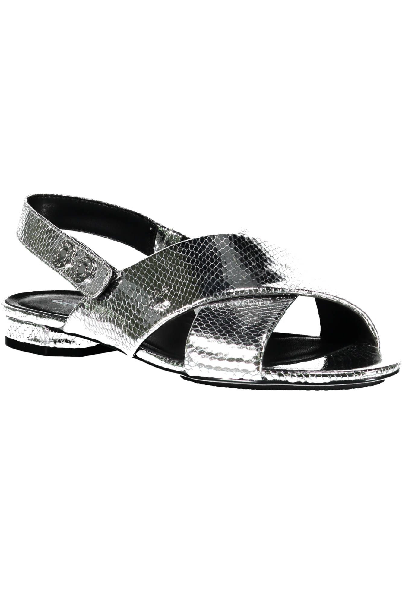 Silver Rubber Women Sandal