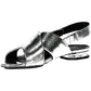 Silver Rubber Women Sandal