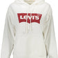 Chic White Cotton Hooded Sweatshirt With Logo