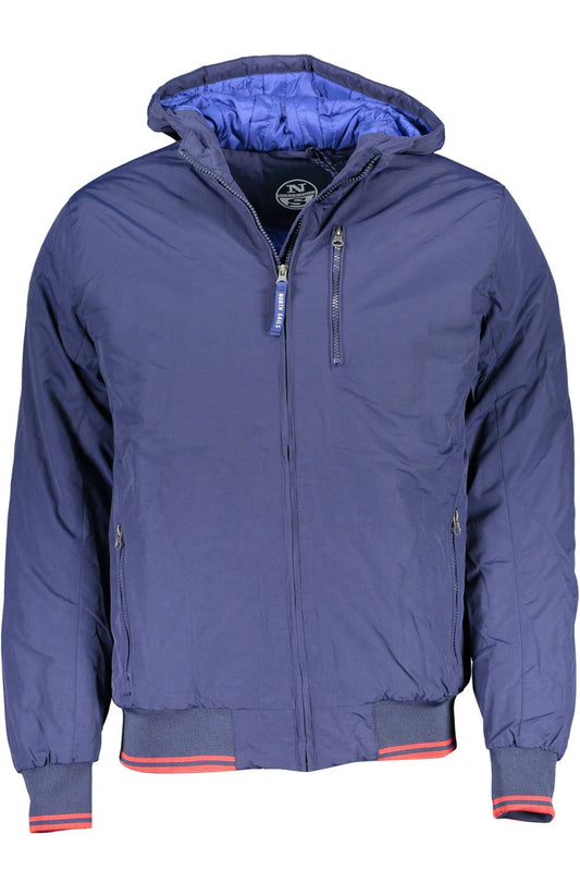 Blue Polyamide Men Jacket