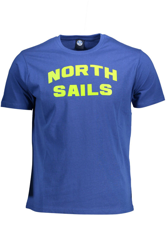 Blue Cotton Men T-Shirt