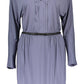 Blue Polyester Women Dress