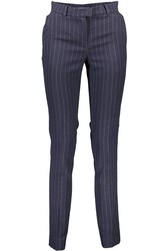 Blue Polyester Women's Pant