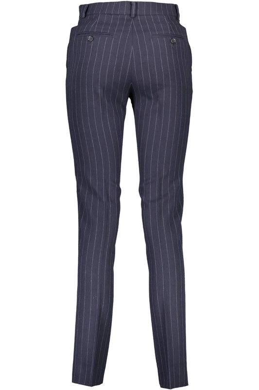 Blue Polyester Women's Pant