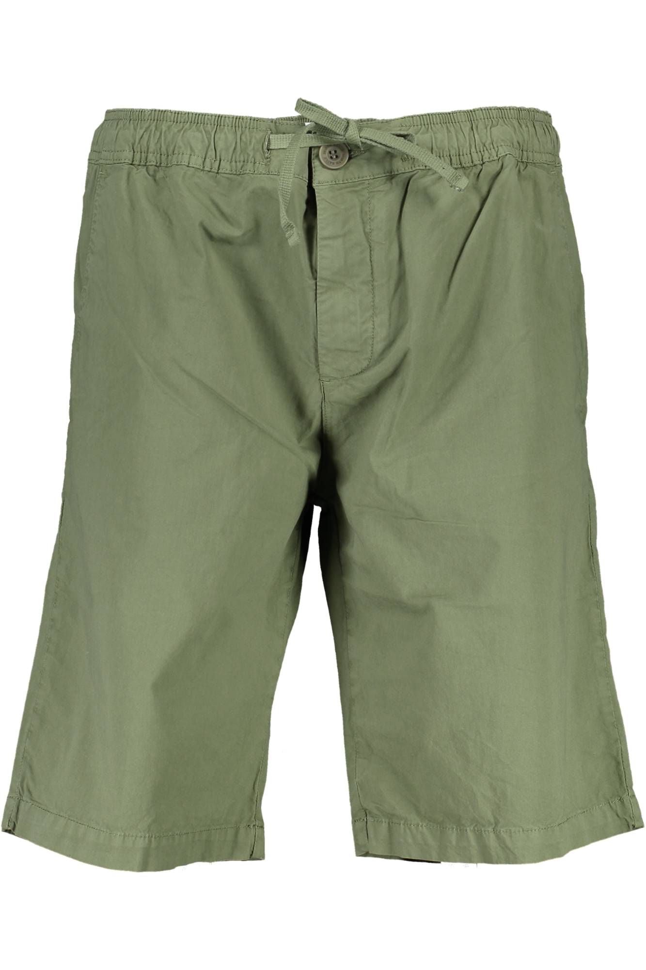 Green Cotton Men Bermuda Short