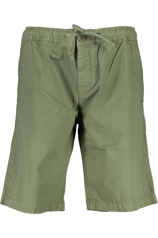 Green Cotton Men Bermuda Short