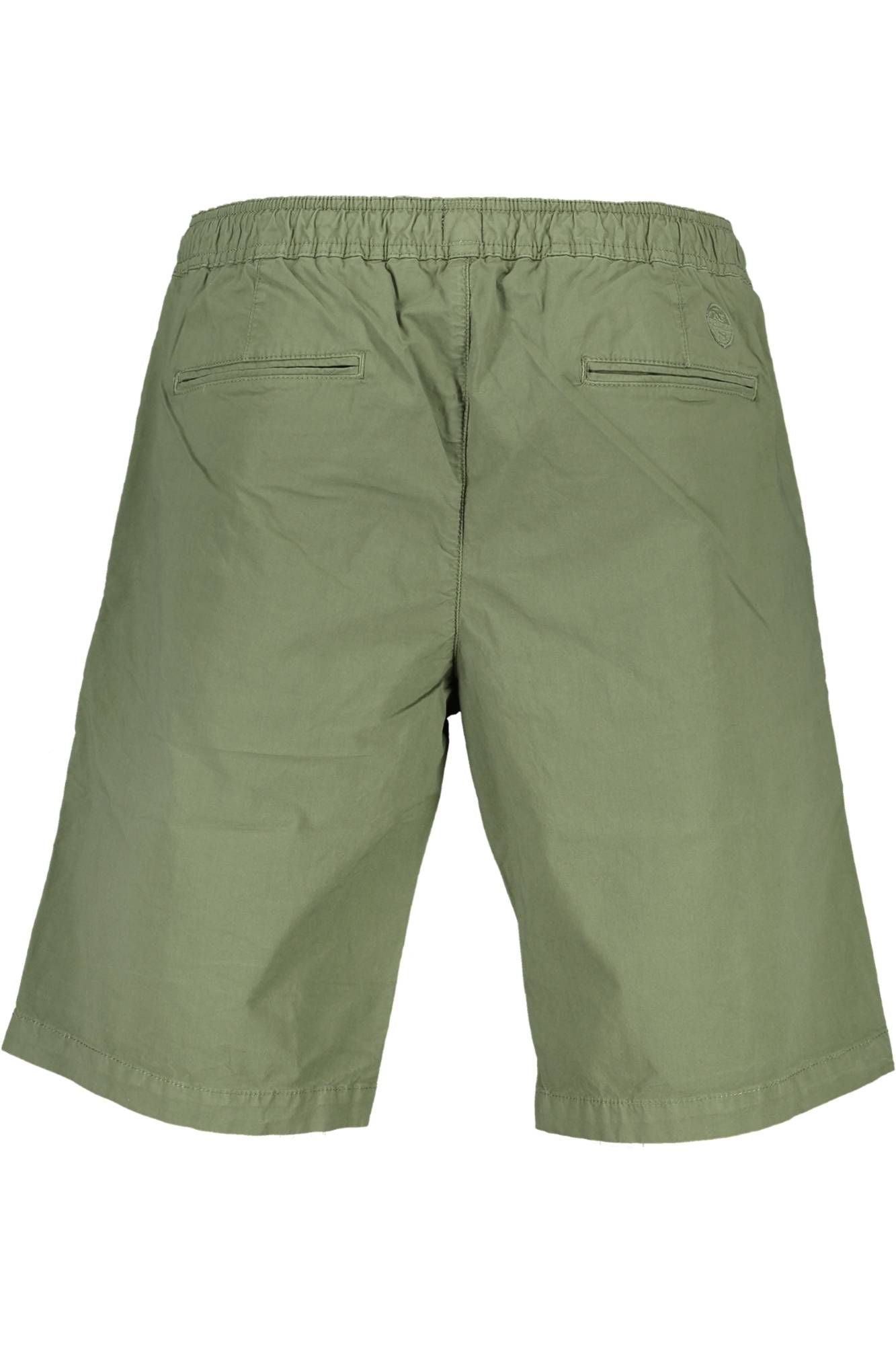 Green Cotton Men Bermuda Short