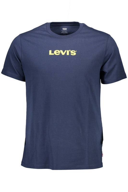 Blue Cotton Men T-Shirt