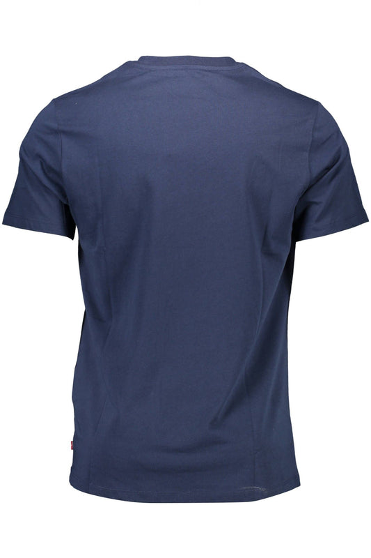Blue Cotton Men T-Shirt