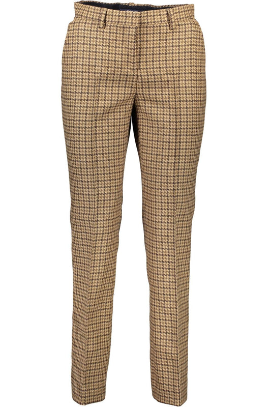 Brown Polyester Women Pants