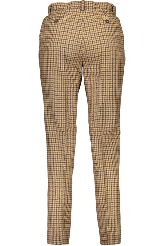 Brown Polyester Women Pants