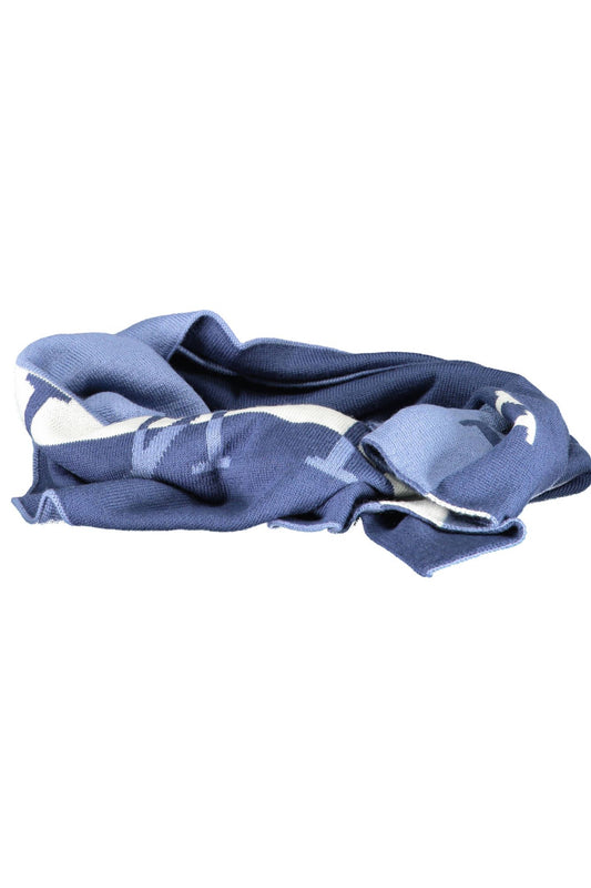 Blue Wool Men Scarf