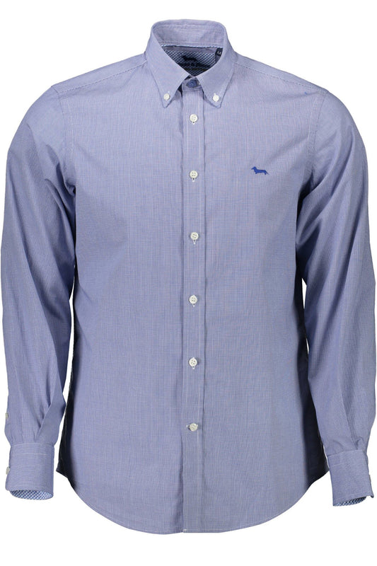 Blue Cotton Men Shirt