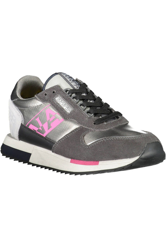 Gray Polyester Women Sneaker