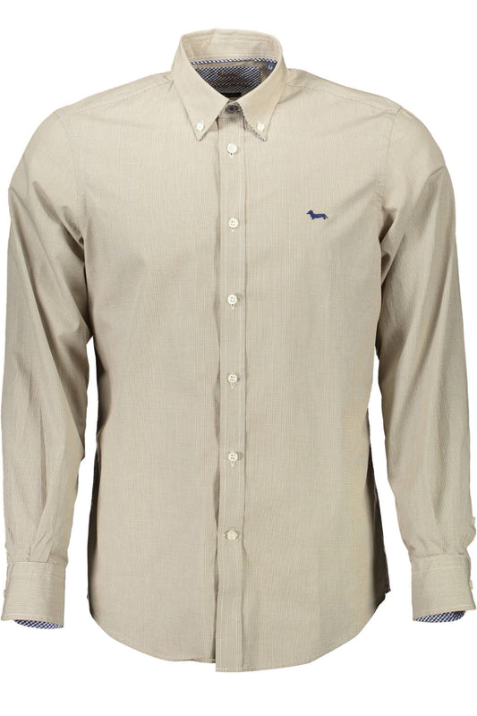 Brown Cotton Men Shirt