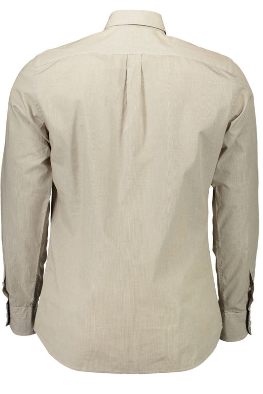 Brown Cotton Men Shirt