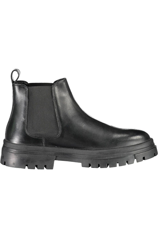 Black Polyester Men Boot