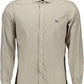 Beige Cotton Men Shirt