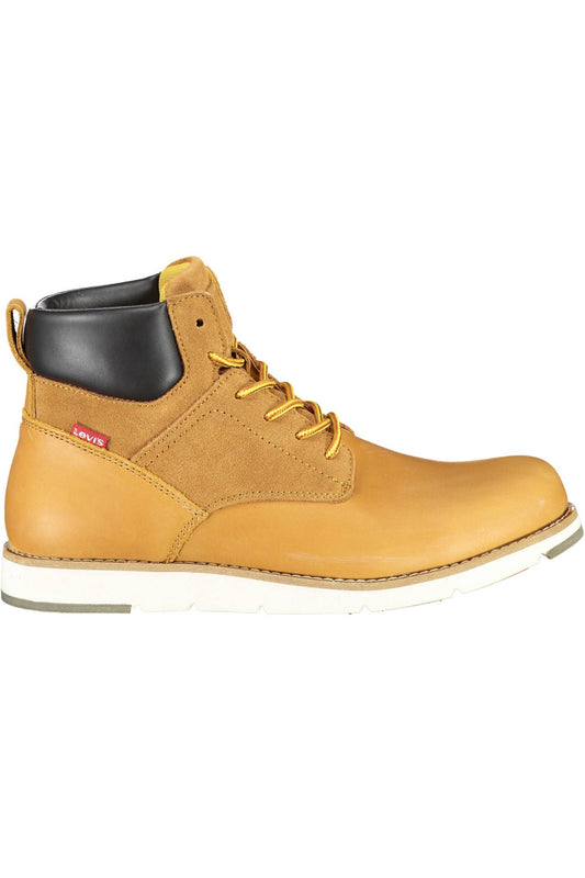 Beige Polyester Men Boot
