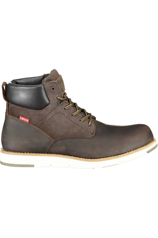 Brown Polyester Men Boot