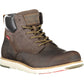Brown Polyester Men Boot