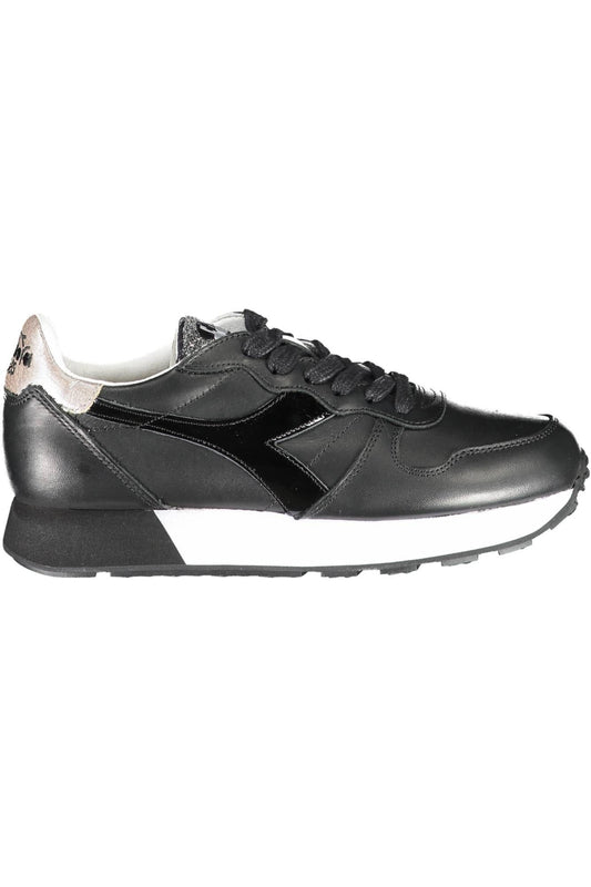 Black Leather Women Sneaker