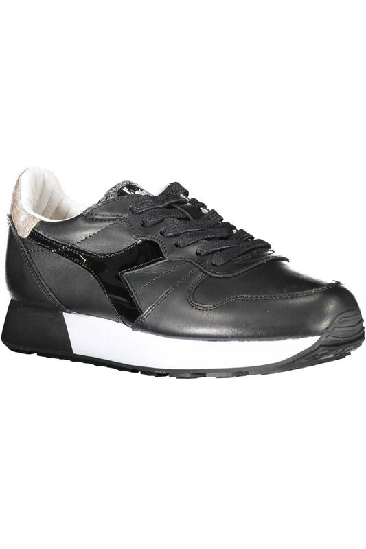 Black Leather Women Sneaker