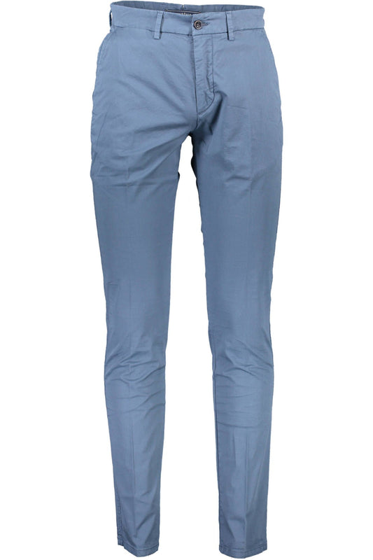 Blue Cotton Men Trouser