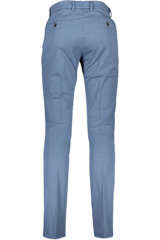 Blue Cotton Men Trouser