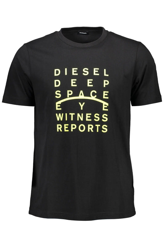 Black Cotton Men T-Shirt