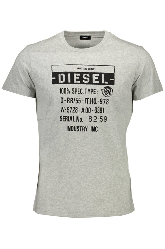 Gray Cotton Men T-Shirt