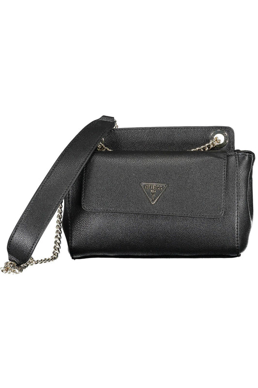 Black Polyurethane Women Handbag