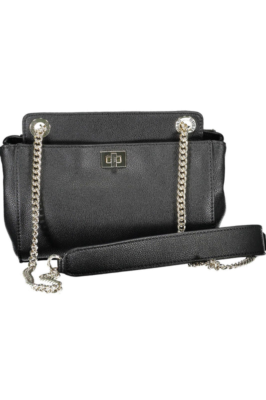 Black Polyurethane Women Handbag