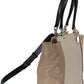 Beige Polyurethane Women Handbag
