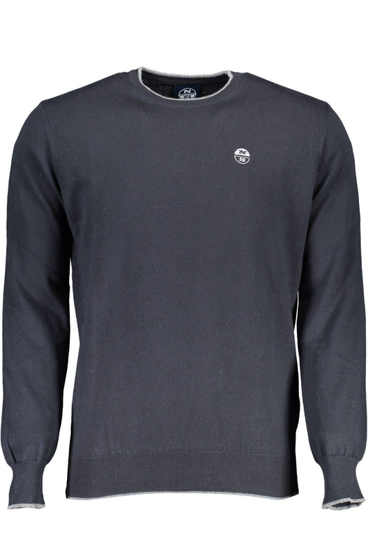 Blue Cotton Men Sweater