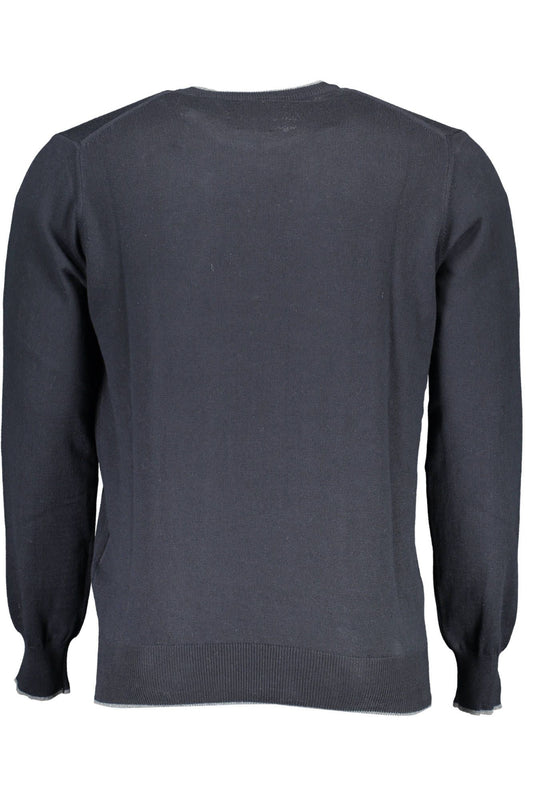 Blue Cotton Men Sweater