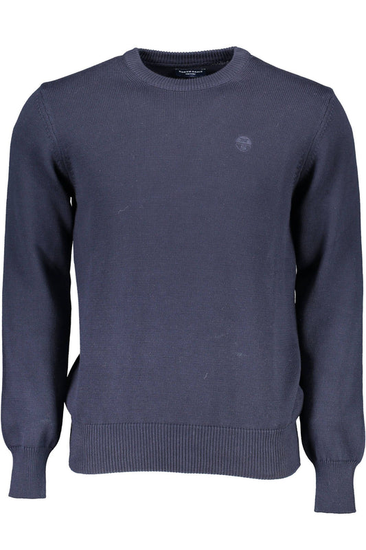 Blue Cotton Men Sweater
