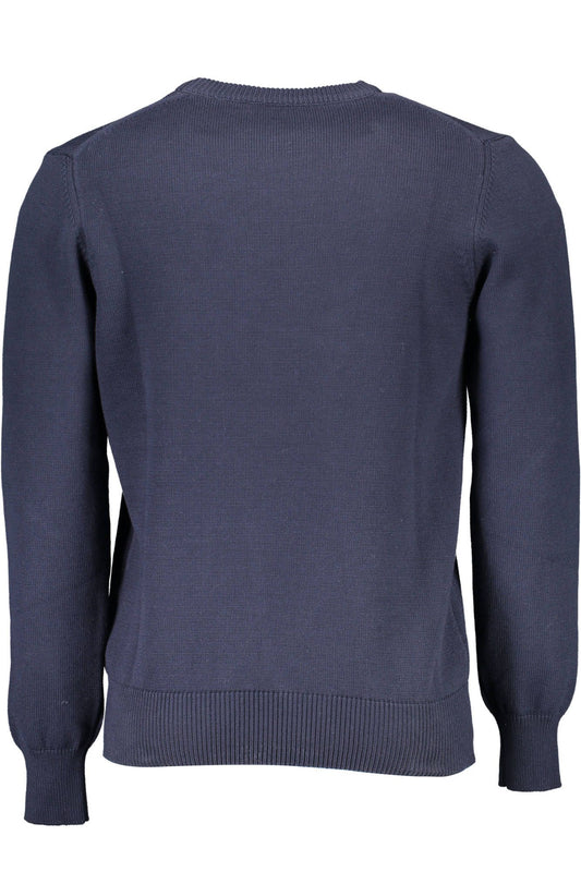 Blue Cotton Men Sweater